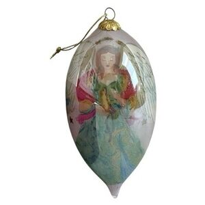 Pier 1 Li Bien Angel Ornament 2009 Hand Painted Mouth Blown Glass with Box VG